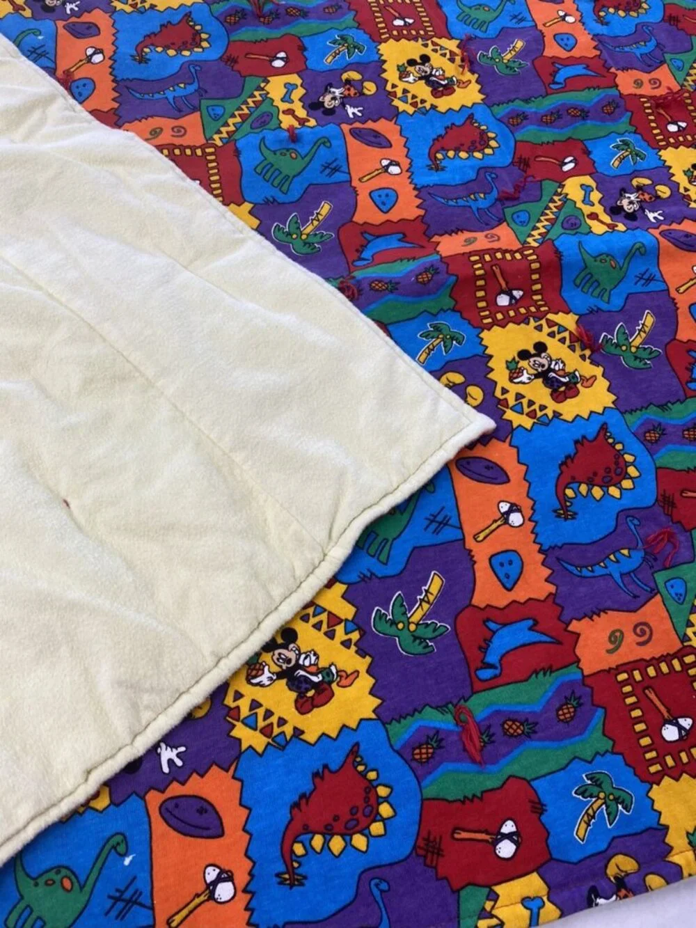 Handmade Mickey Mouse Baby Crib Quilt Palm Tree Pineapple Dinosaur Bones Blanket